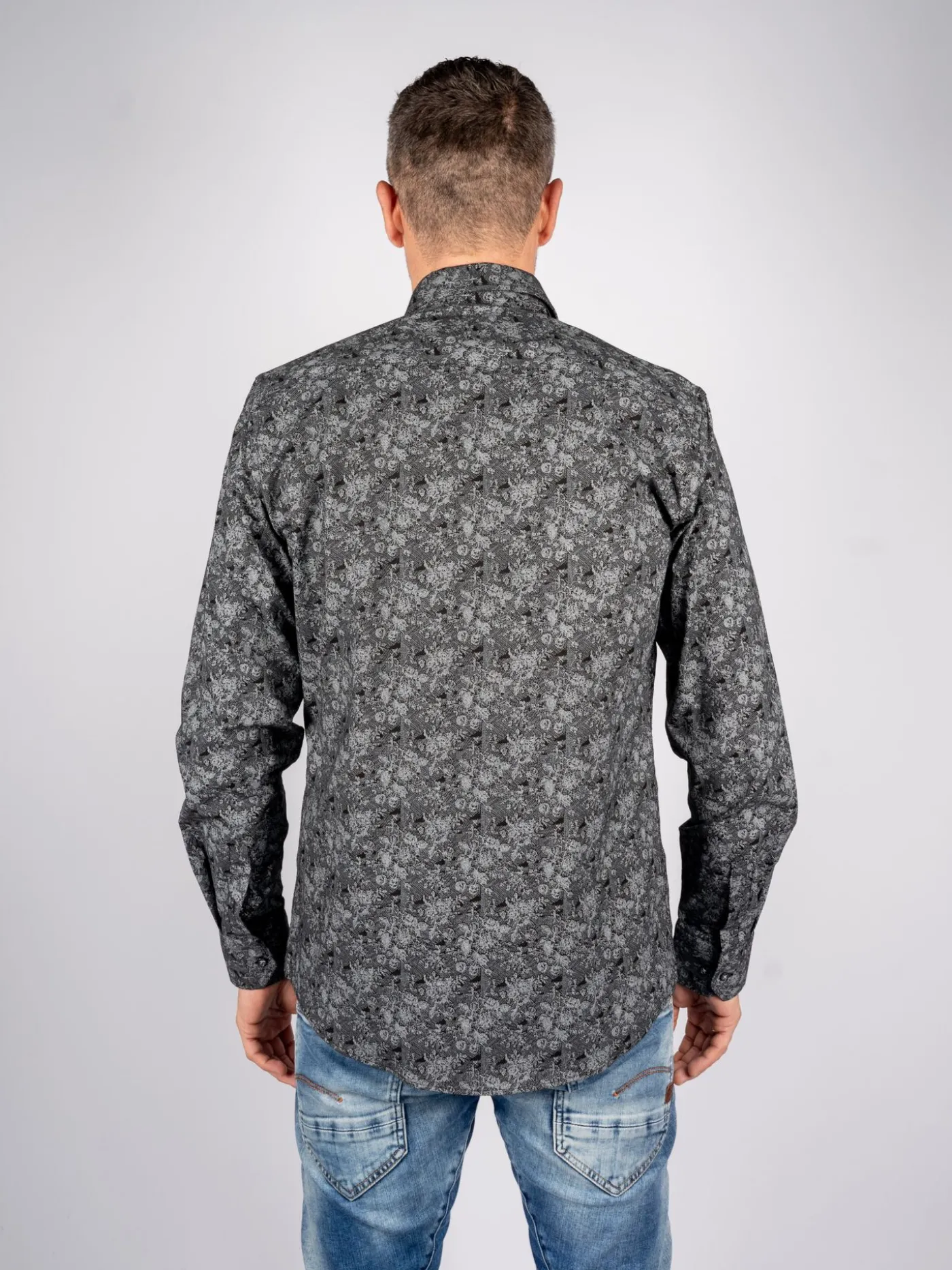 172811 zwart-grey Overhemd