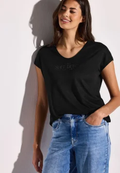 A323174 linen look partprint shirt