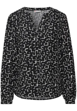 A345111 LTD QR Splitneck tunic blou