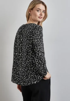 A345111 LTD QR Splitneck tunic blou