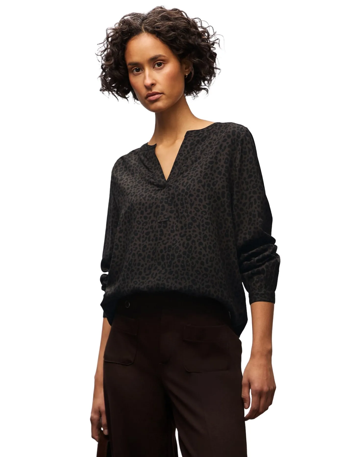 A346108 LTD QR Splitneck tunic blou