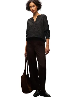 A346108 LTD QR Splitneck tunic blou