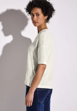 A322901 LTD QR v-neck knit look shi