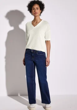 A322901 LTD QR v-neck knit look shi