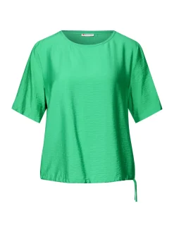 A345528 Roundneck blouse w gathered