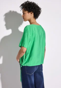 A345528 Roundneck blouse w gathered