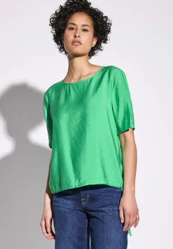 A345528 Roundneck blouse w gathered