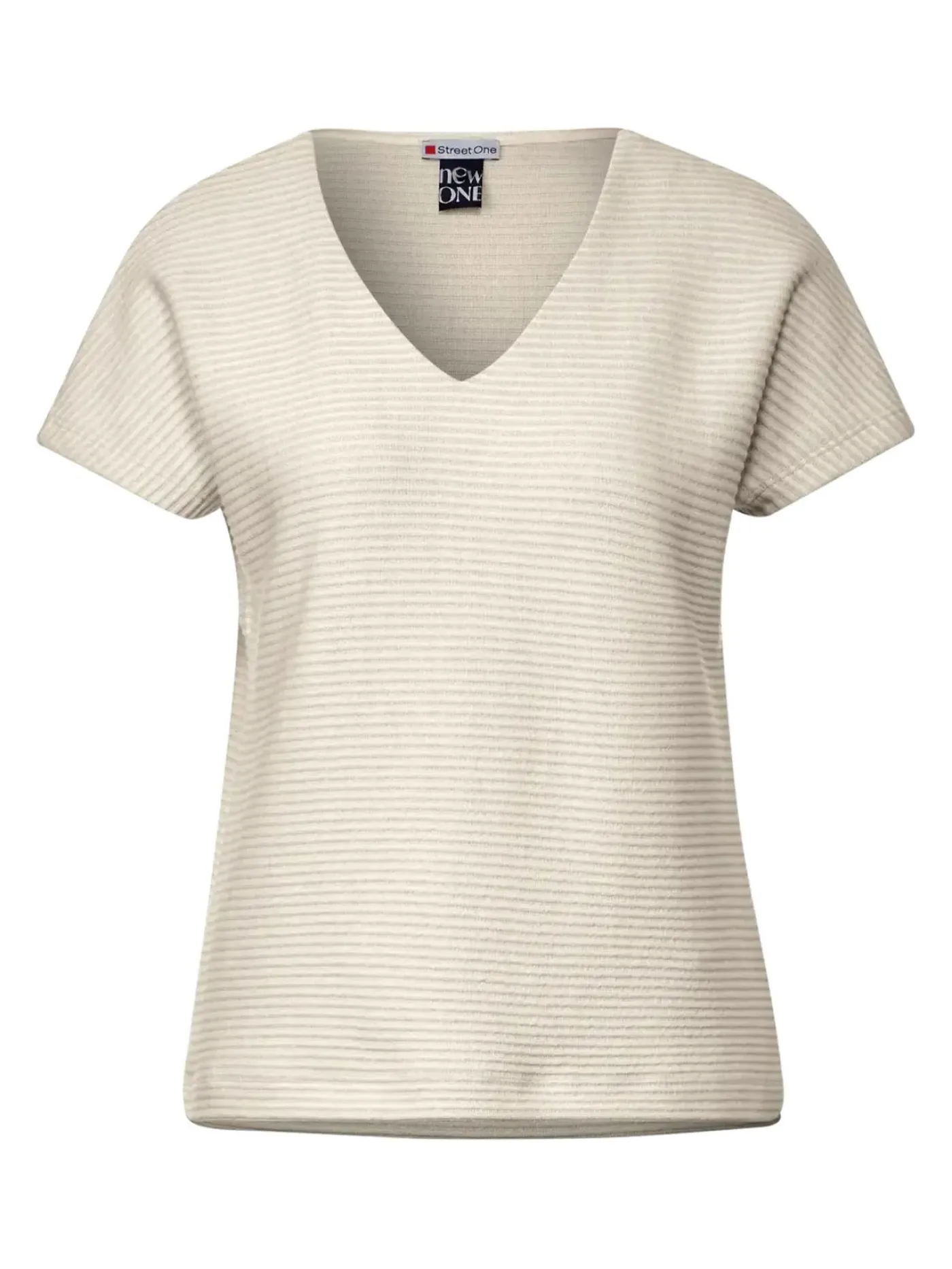 A321141 stripe structure v-neck