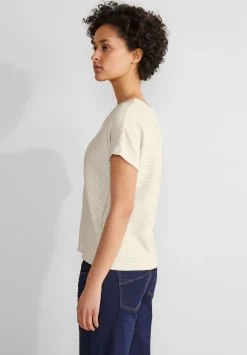 A321141 stripe structure v-neck