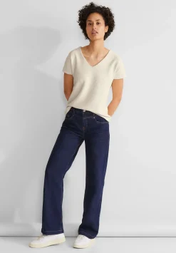 A321141 stripe structure v-neck