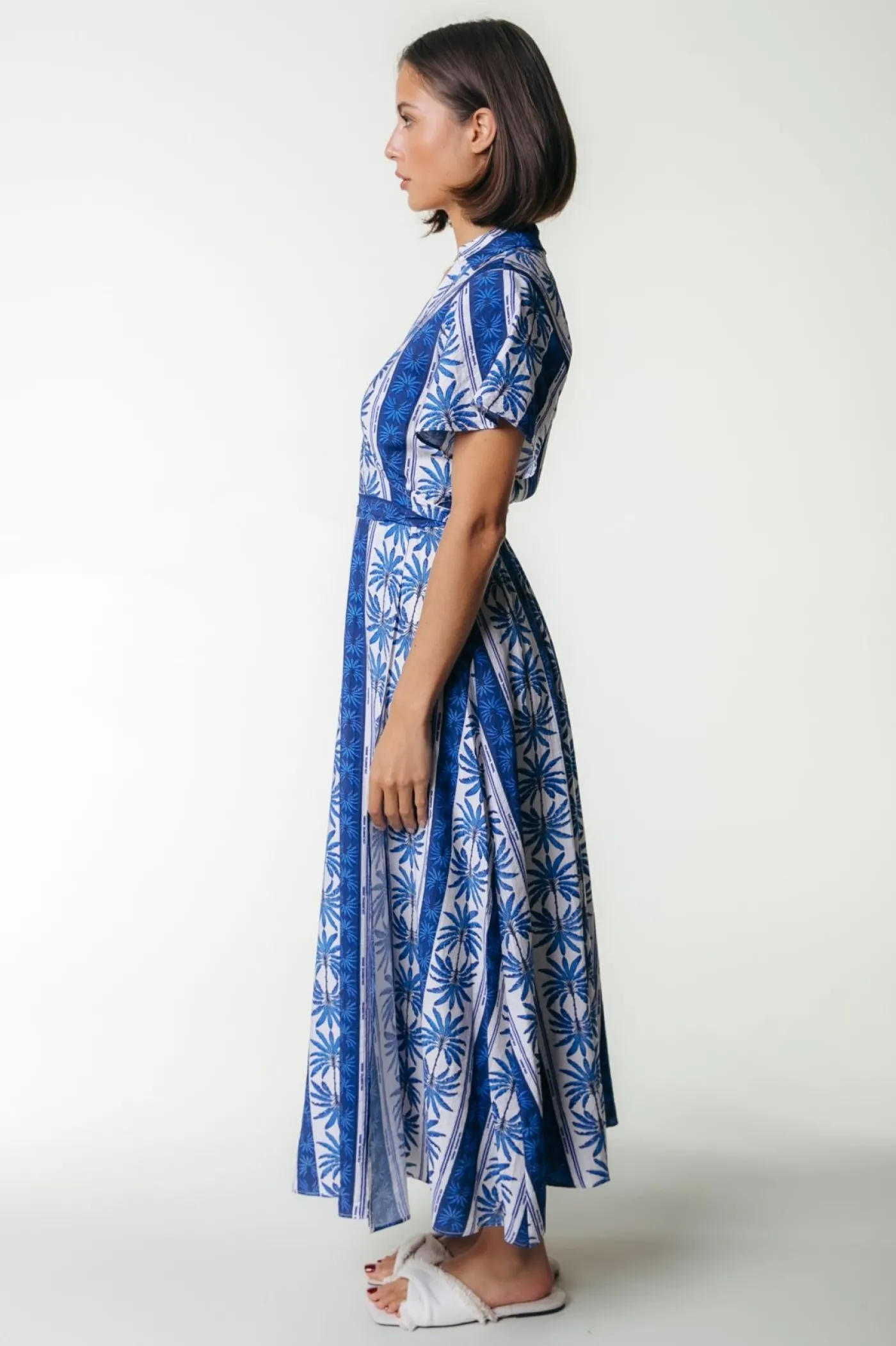 Ava Palm Collar Real Wrap Maxi Dress SS