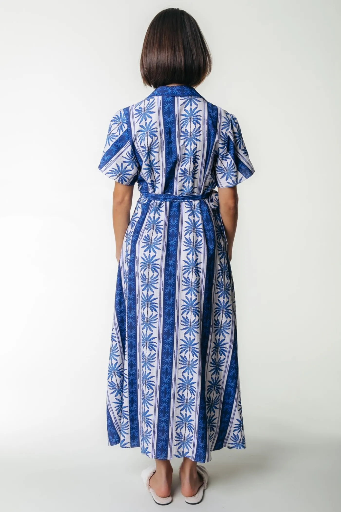 Ava Palm Collar Real Wrap Maxi Dress SS