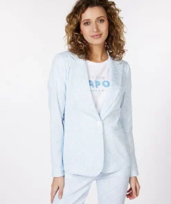 Blazer stretch square stripe print 600