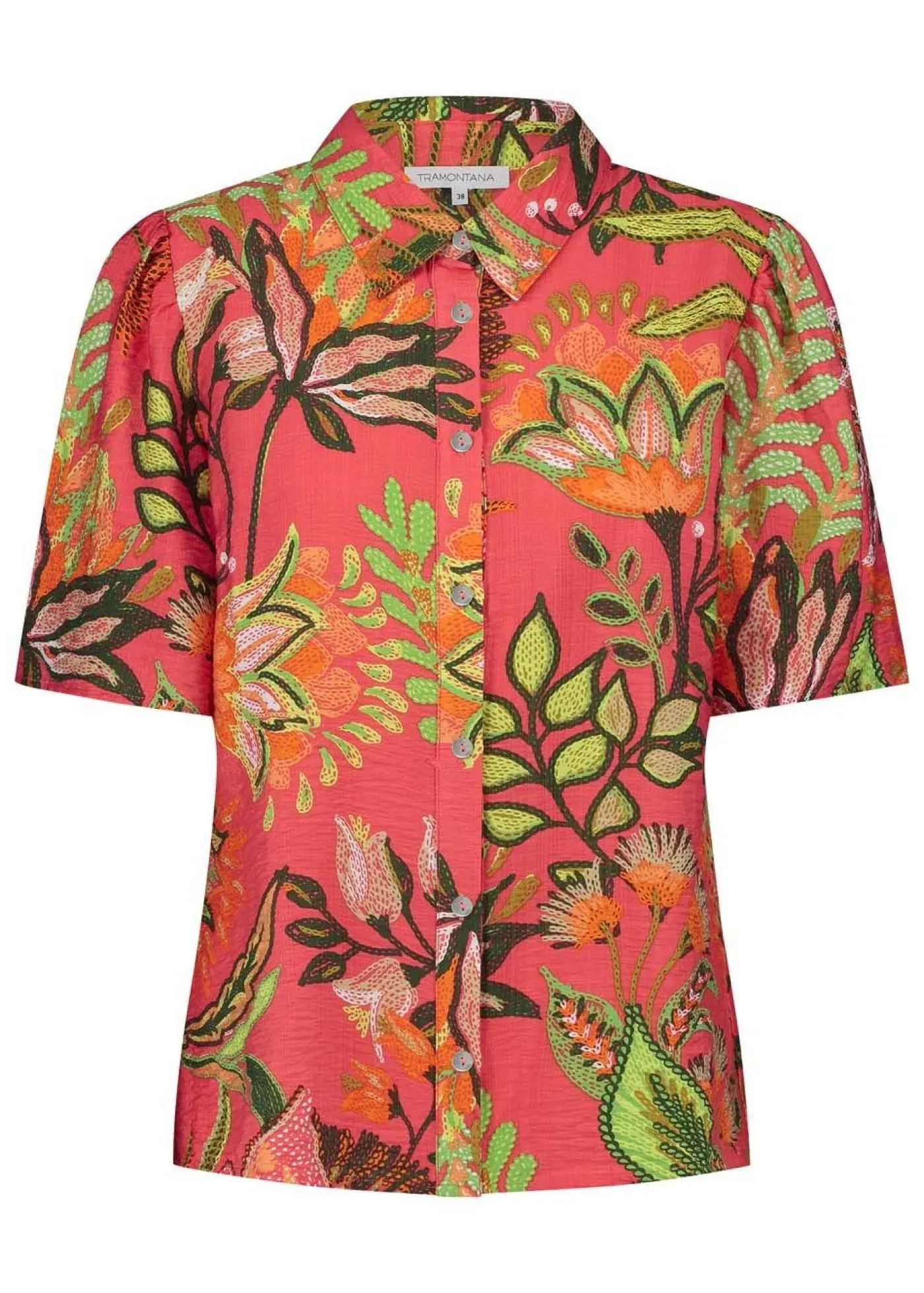 Blouse Blooming Floral Stitch