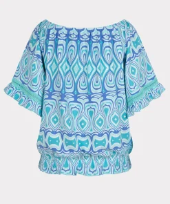 Blouse knot graphic blues 999