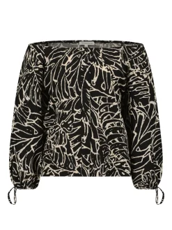 Blouse Palm Leaves Black