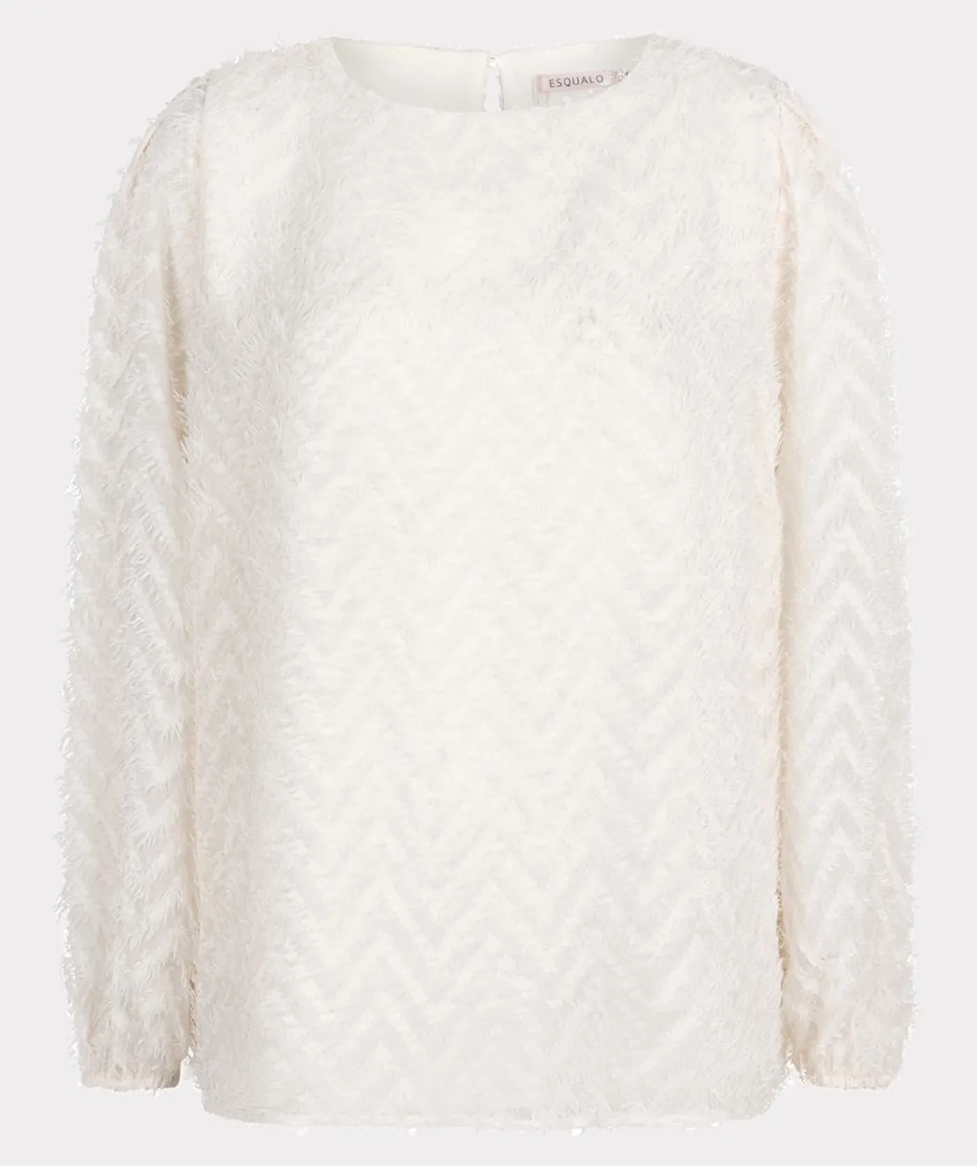 Blouse R/neck fluffy zigzag plumetis