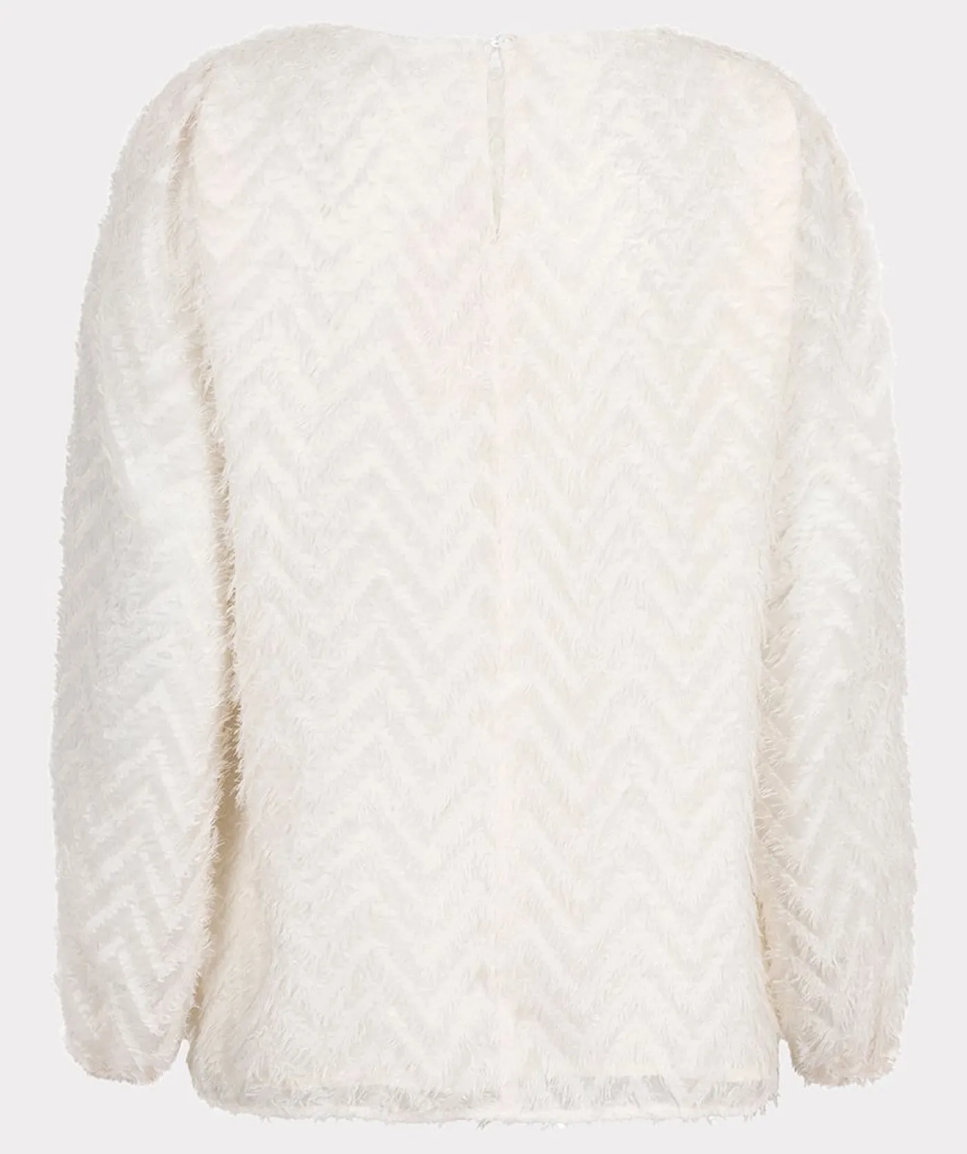 Blouse R/neck fluffy zigzag plumetis