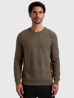 Crewneck regular fit cotton stretc