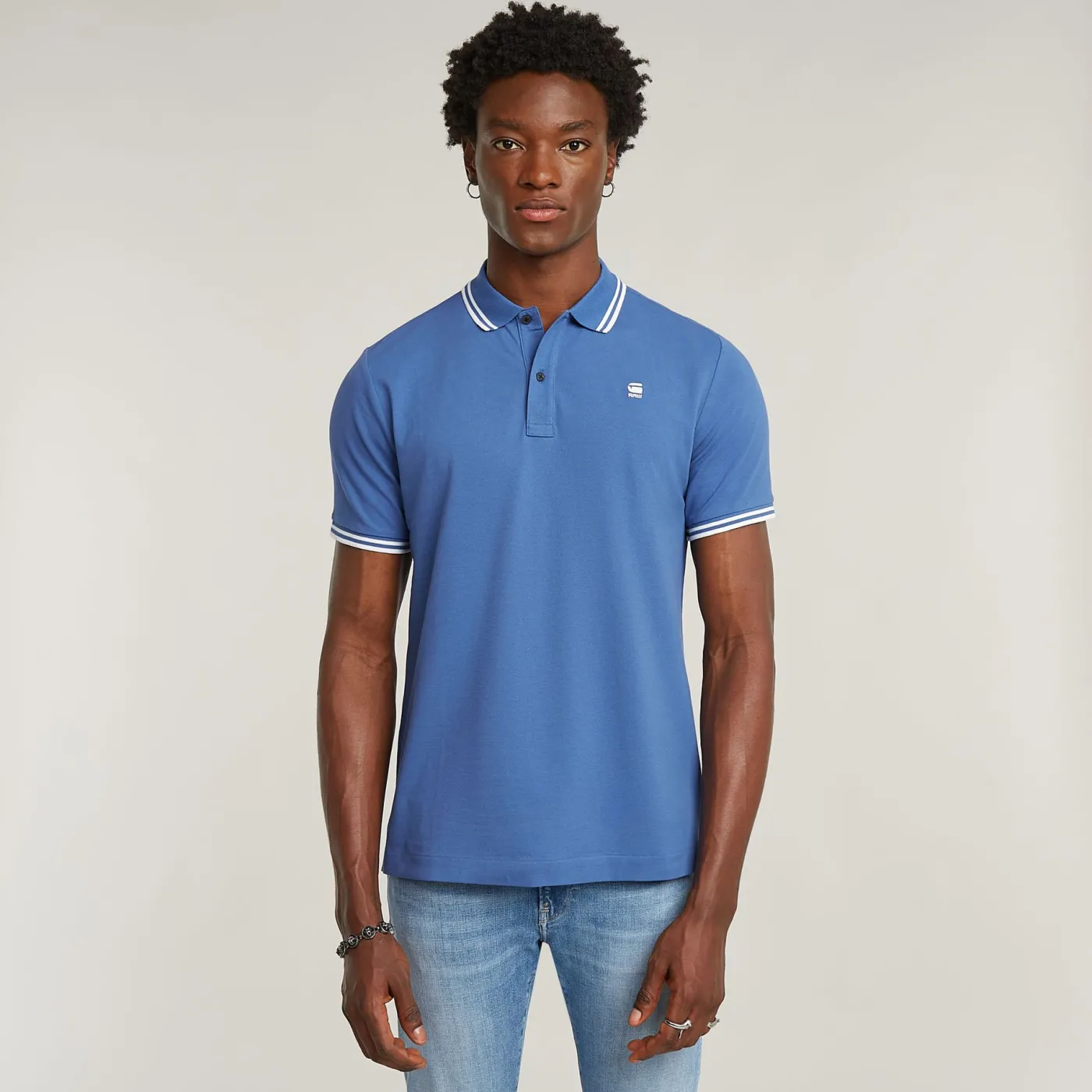 Dunda slim stripe polo ss