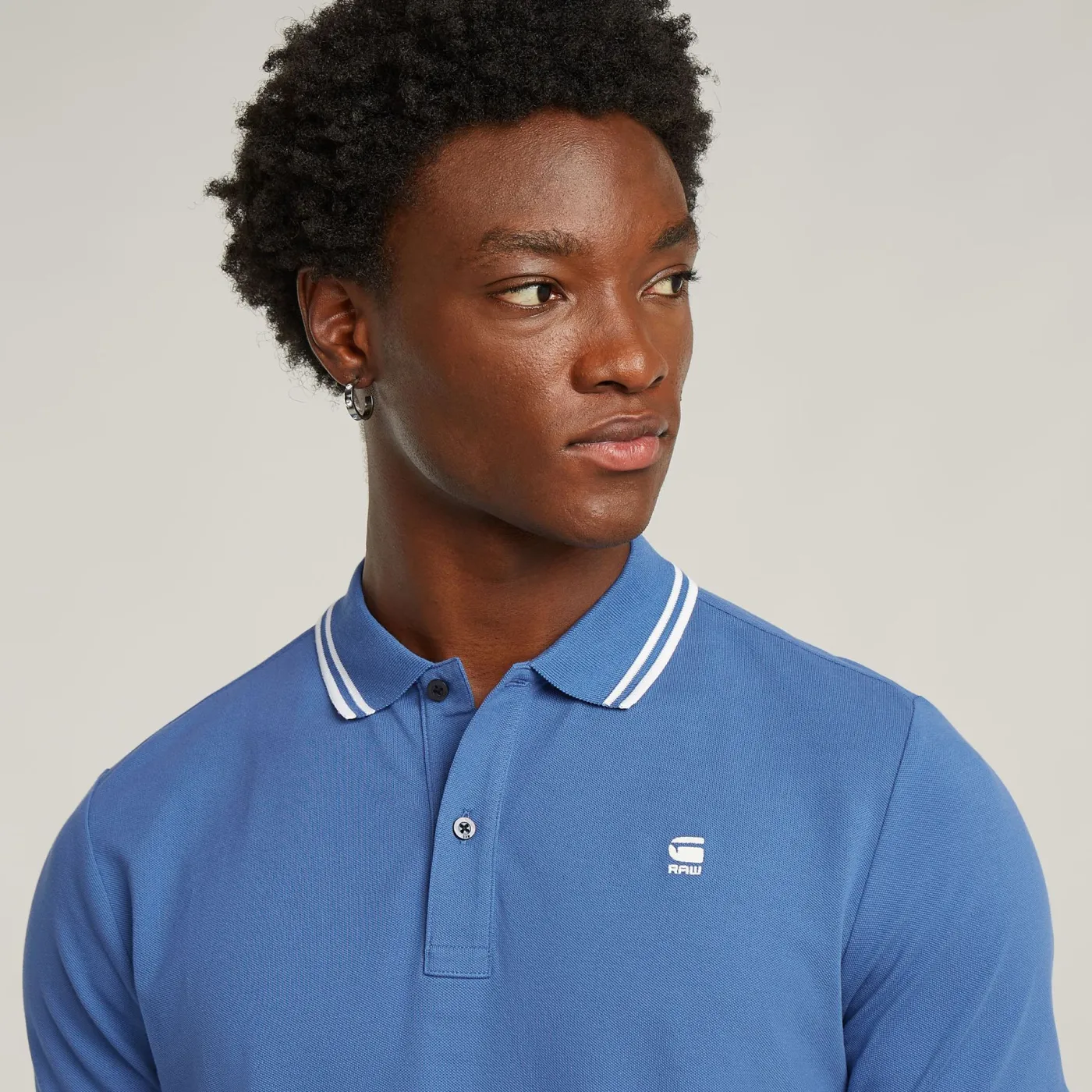 Dunda slim stripe polo ss