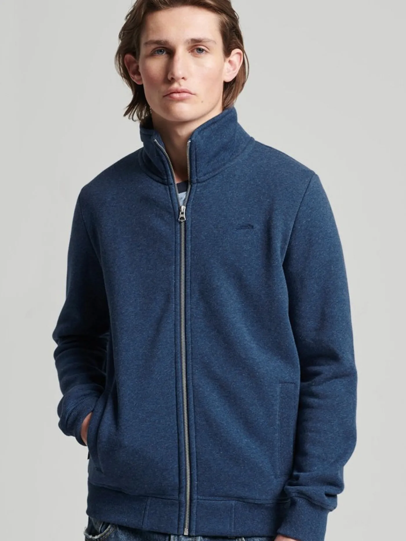 Essential logo zip track top