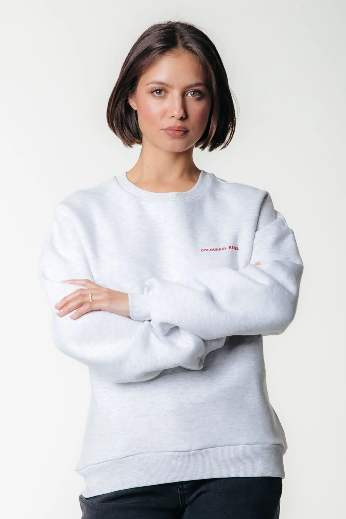 Flower Square Dropped Shoulder Sweat