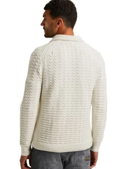 Half zip collar cotton boucle