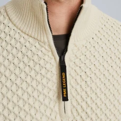 Half zip collar cotton mix yarn