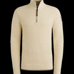 Half zip collar cotton mix yarn