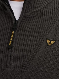 Half zip collar cotton mix structu