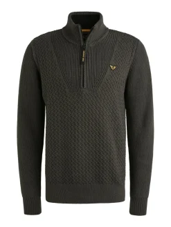 Half zip collar cotton mix structu