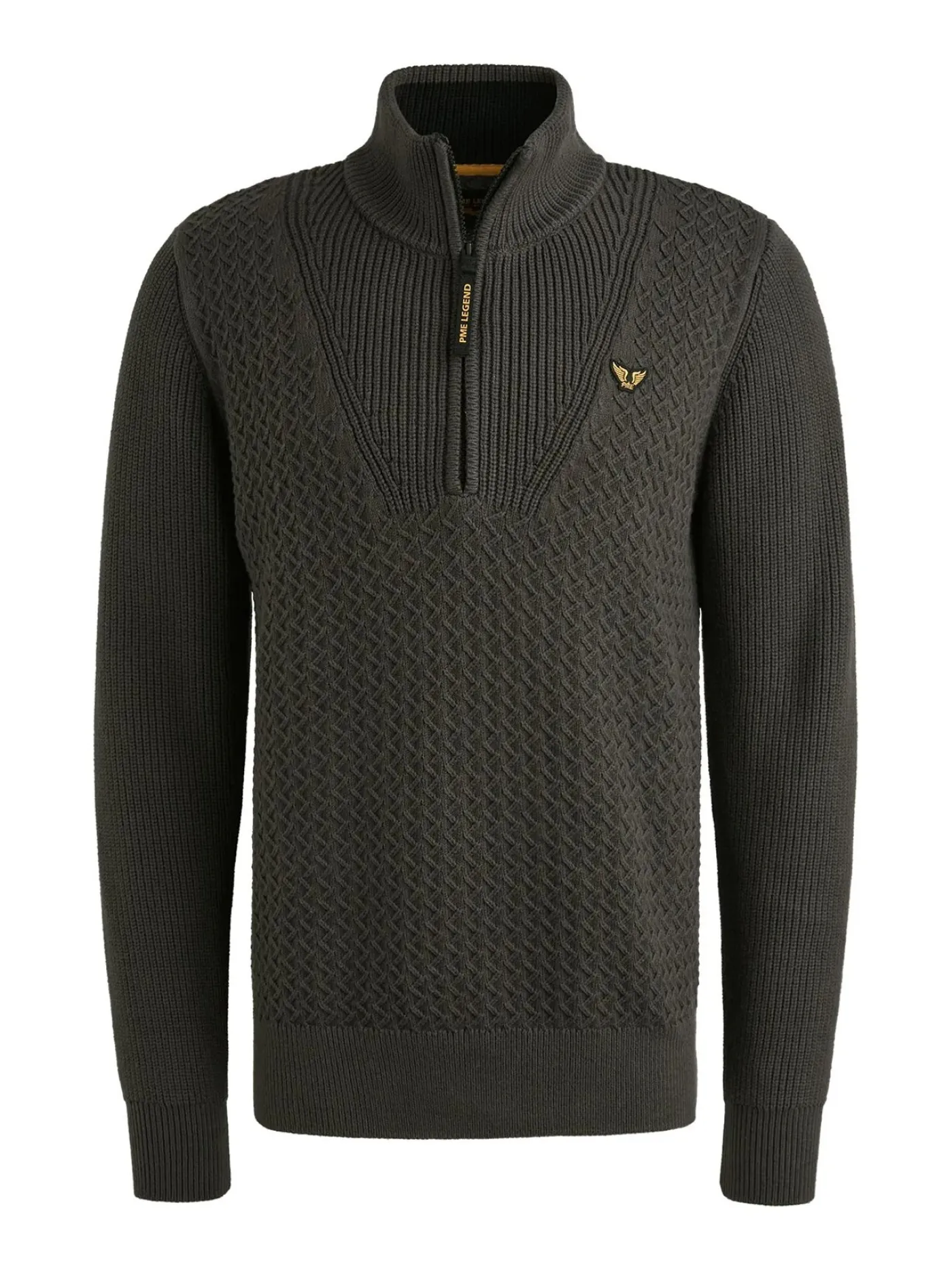 Half zip collar cotton mix structu