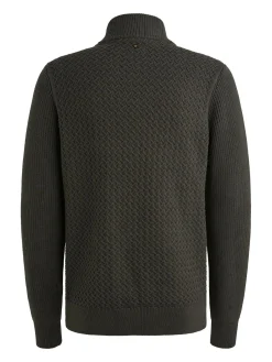 Half zip collar cotton mix structu