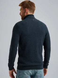 Half zip collar cotton mouline