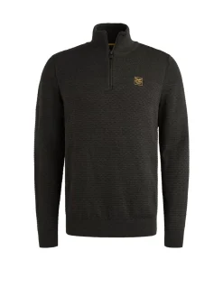 Half zip collar cotton mouline (or