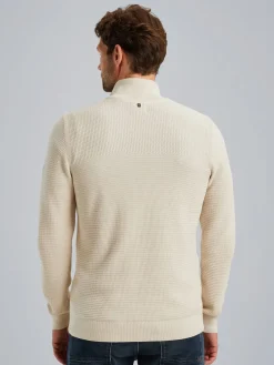 Half zip collar cotton mouline