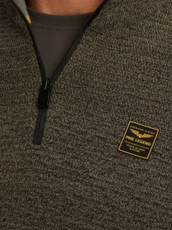 Half zip collar cotton mouline (or