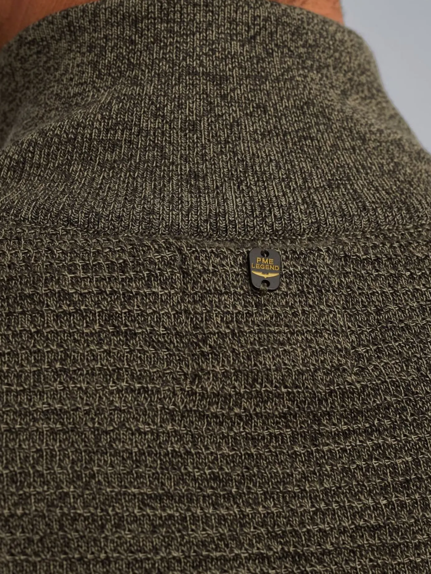 Half zip collar cotton mouline (or