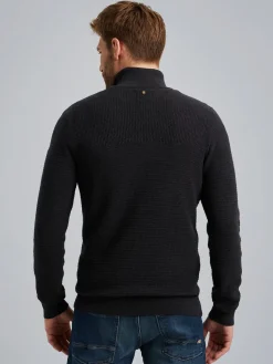 Half zip collar cotton mouline