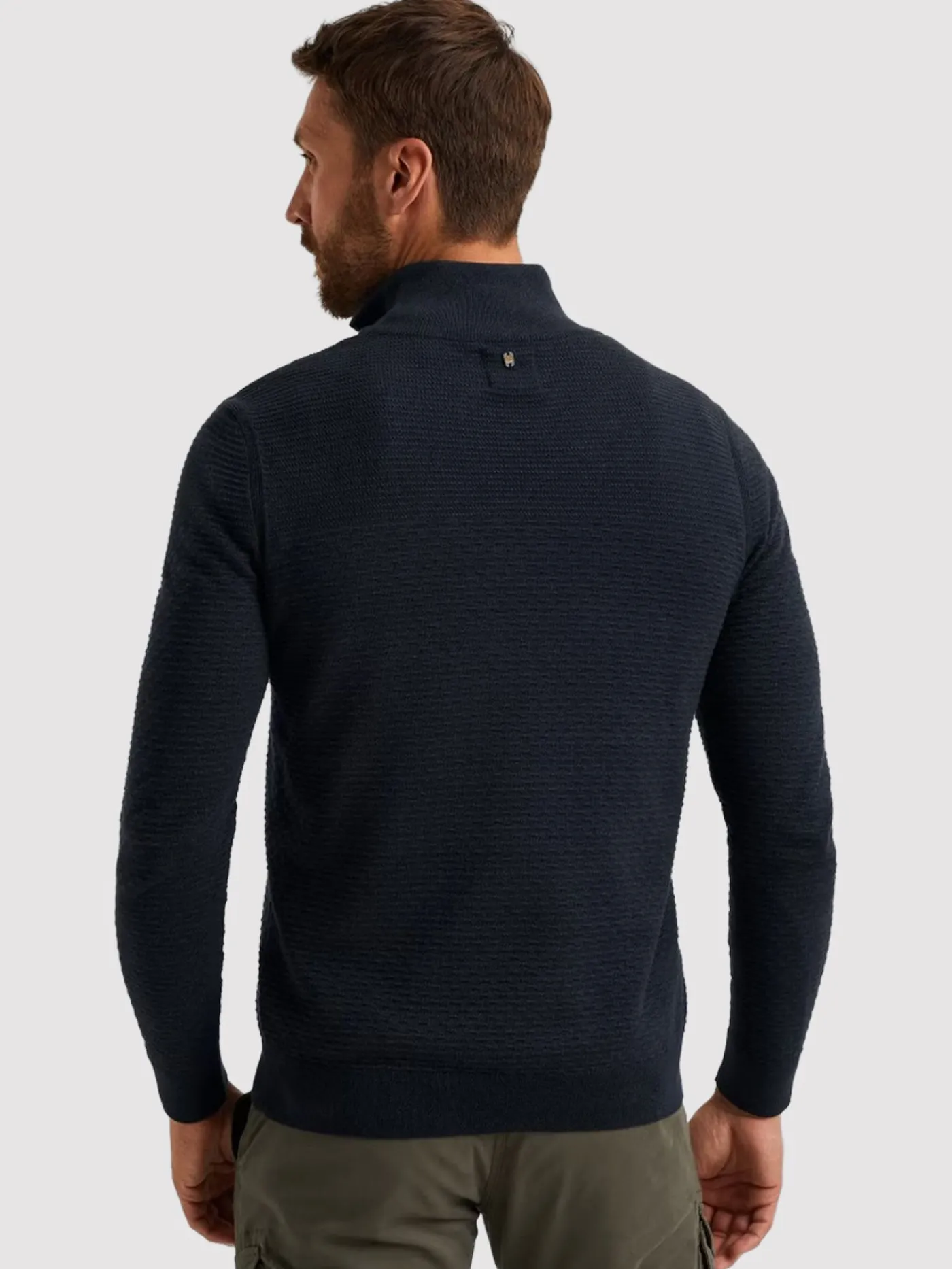 Half zip collar cotton mouline (or