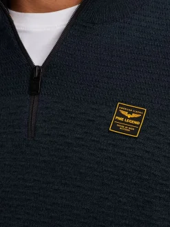 Half zip collar cotton mouline (or