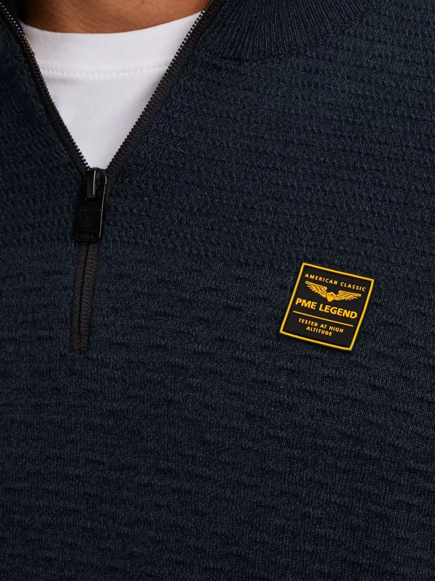 Half zip collar cotton mouline (or