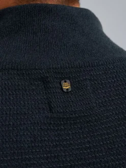 Half zip collar cotton mouline (or