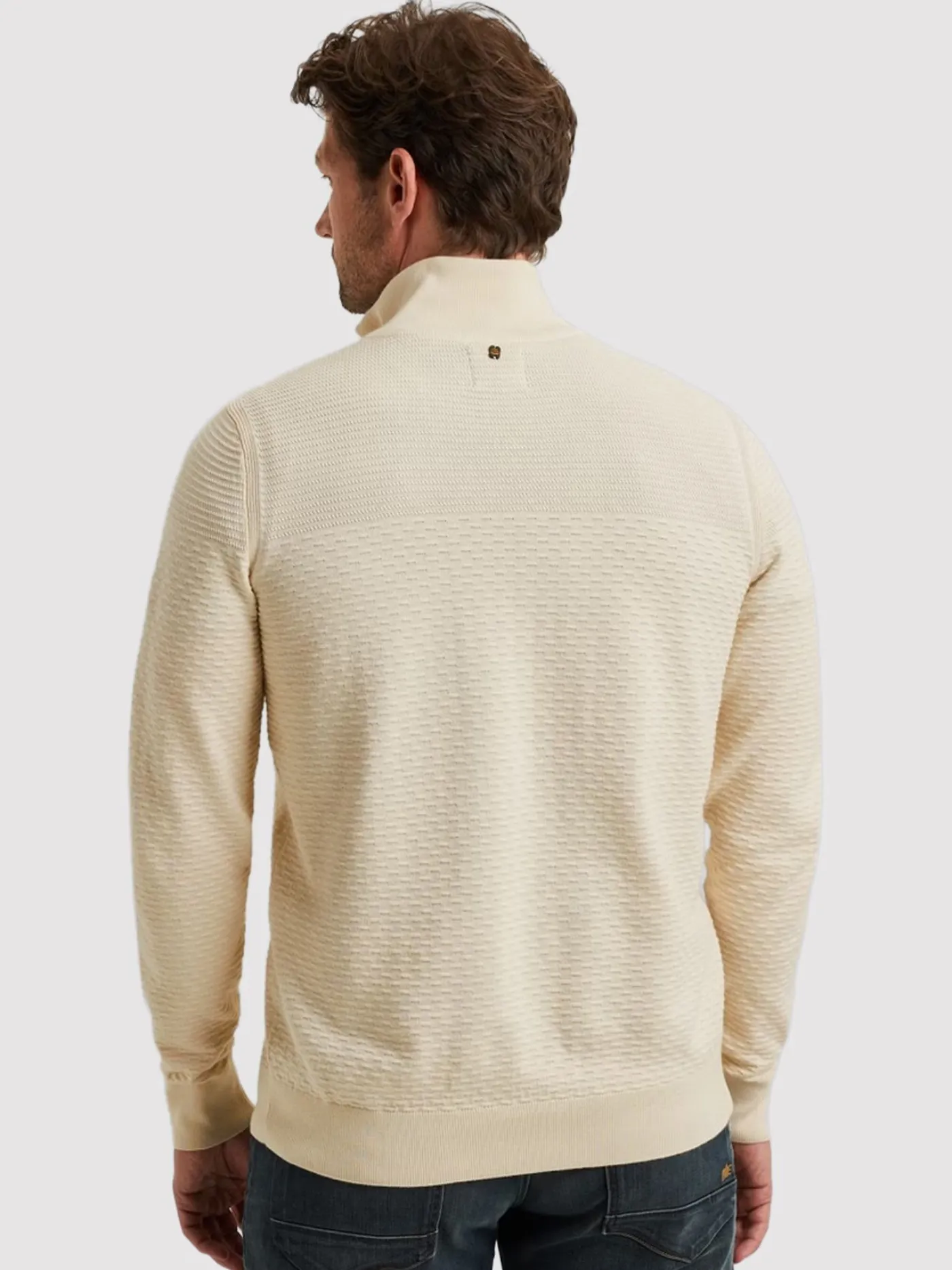 Half zip collar cotton mouline (or