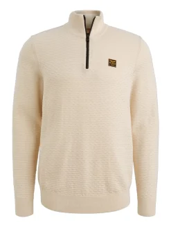 Half zip collar cotton mouline (or