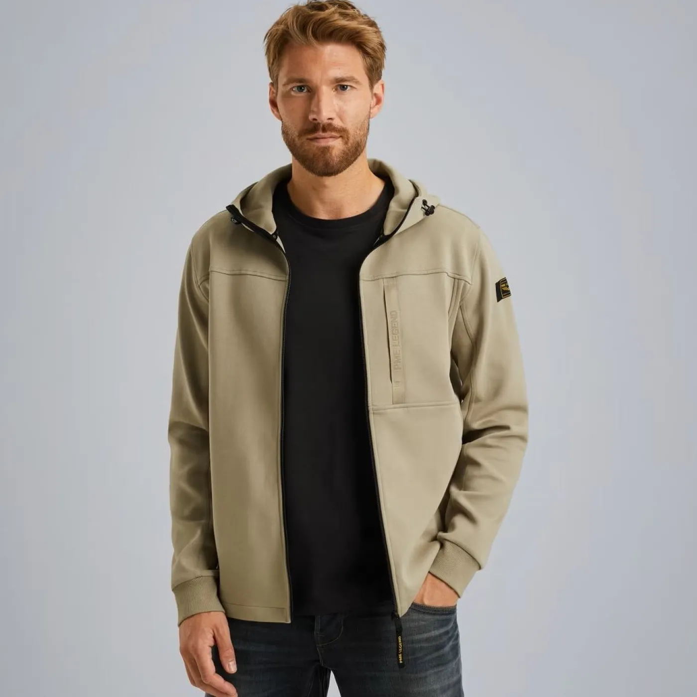 Hooded jacket interlock