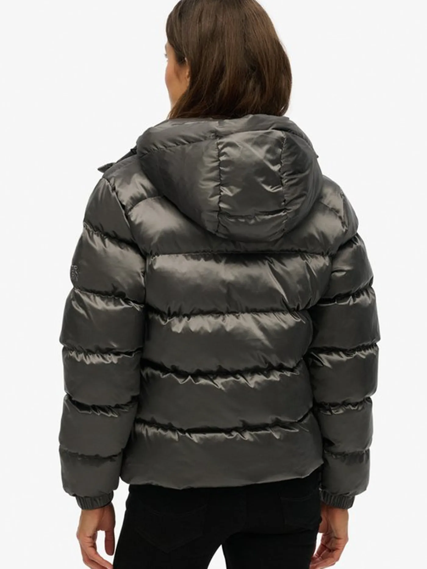Hooded luxe sports puffer