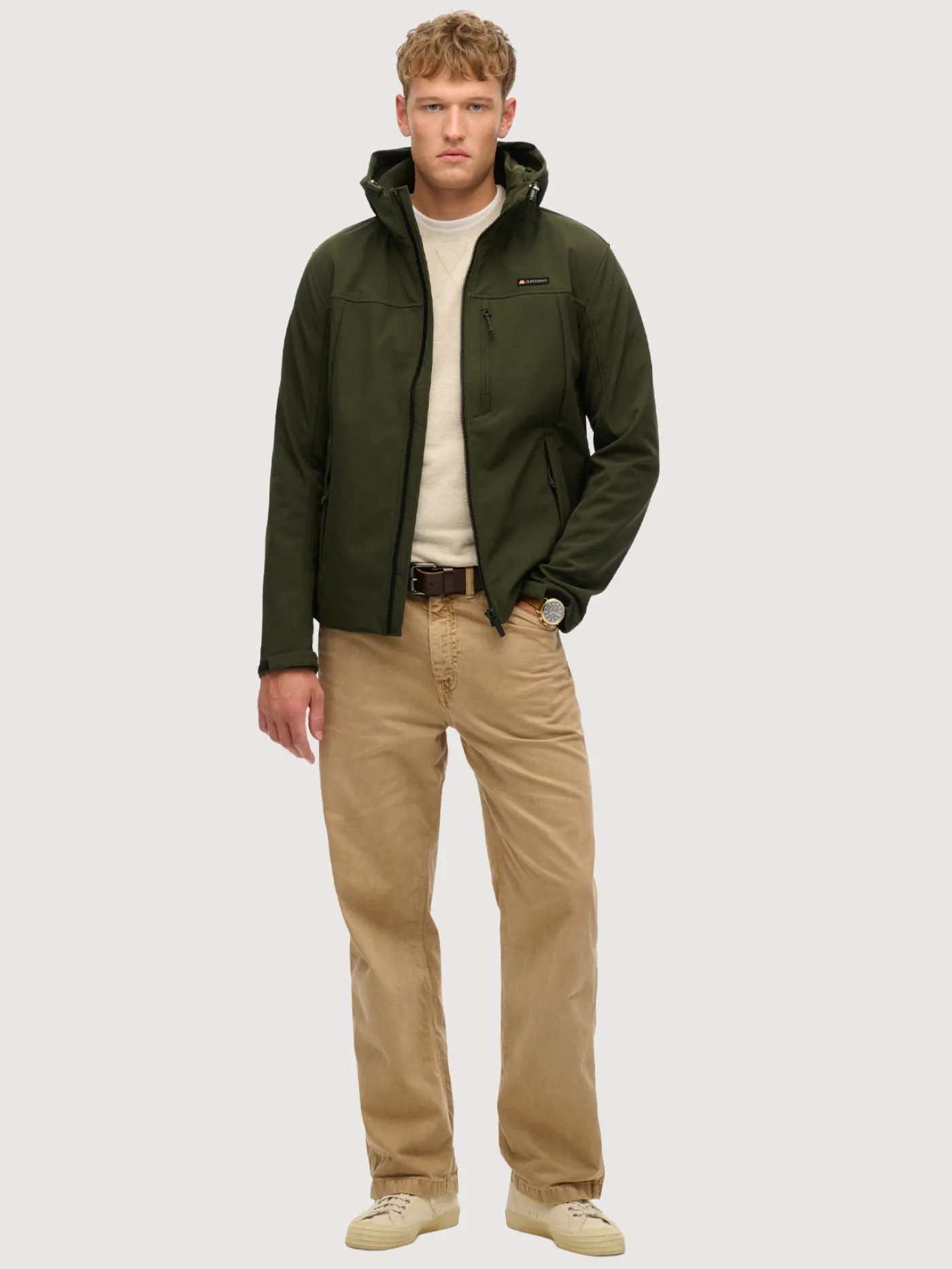 Hooded soft shell trekker jkt