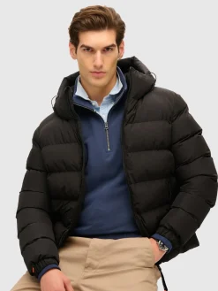 Hooded sports puffer jacket